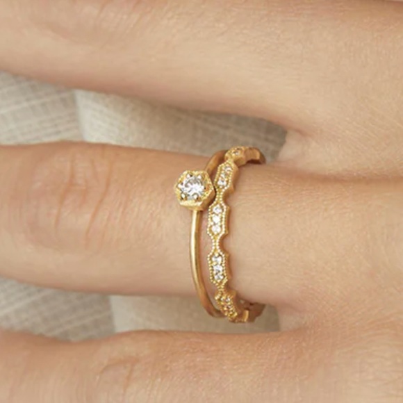 💛SOLD💛 Satomi Kawakita hexagon diamond solitaire ring ⚜️DO NOT BUY⚜️ - Picture 7 of 9